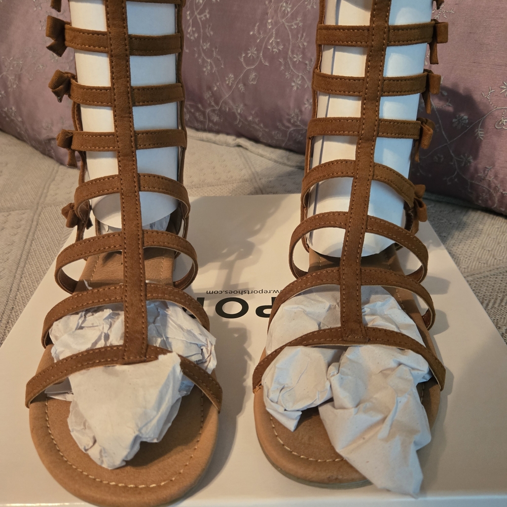 Brown Gladiator Sandals, New Never Worn
